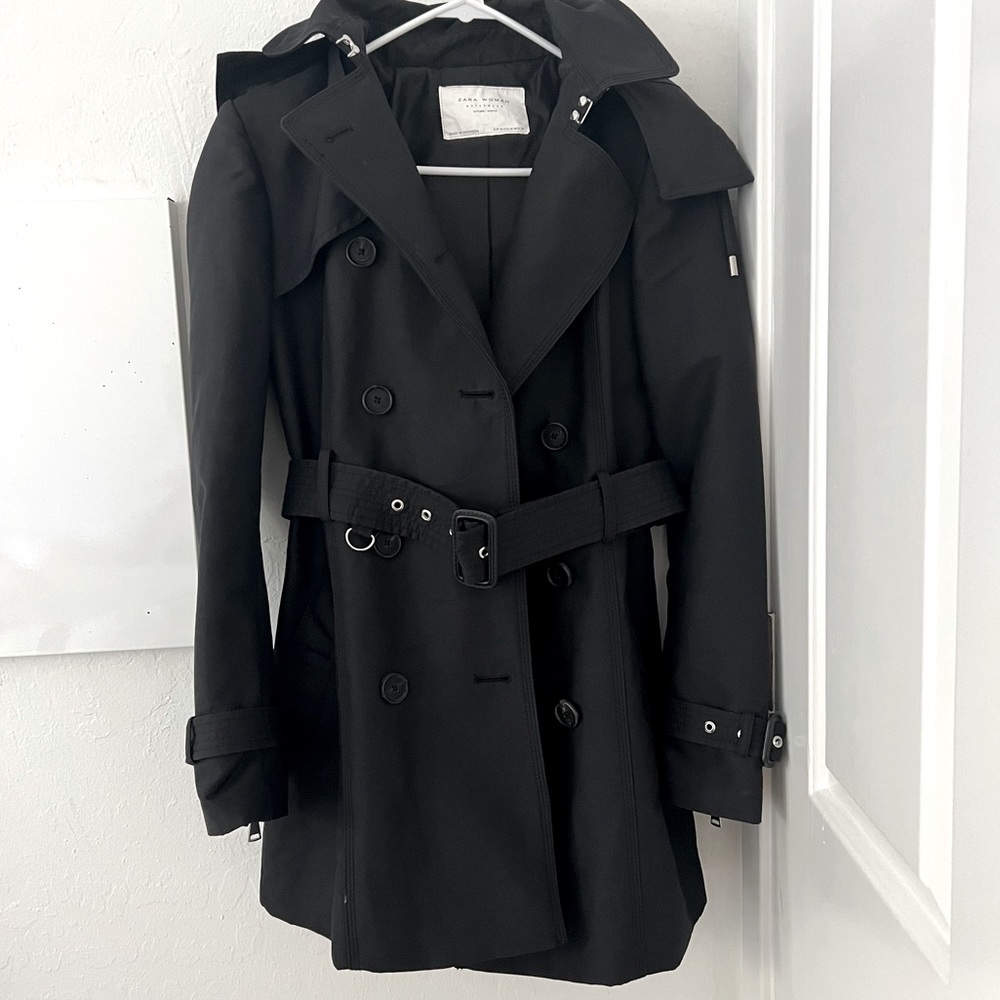 ZARA Women's Navy Blue Trench Coat XS
